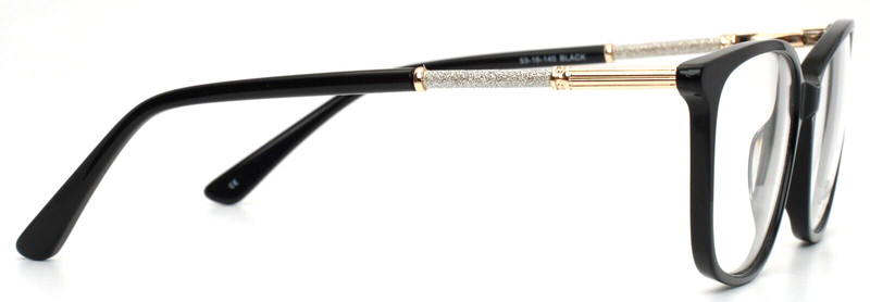 ELEGANTE EL46 Black Womens Semi Cat Eye Full Rim Eyeglasses 53-16-140 B:41 gallery