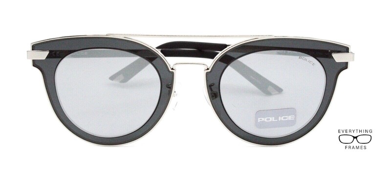 Police SPL349 579X SILVER/BLACK MIRROR Sunglasses New Authentic 47
