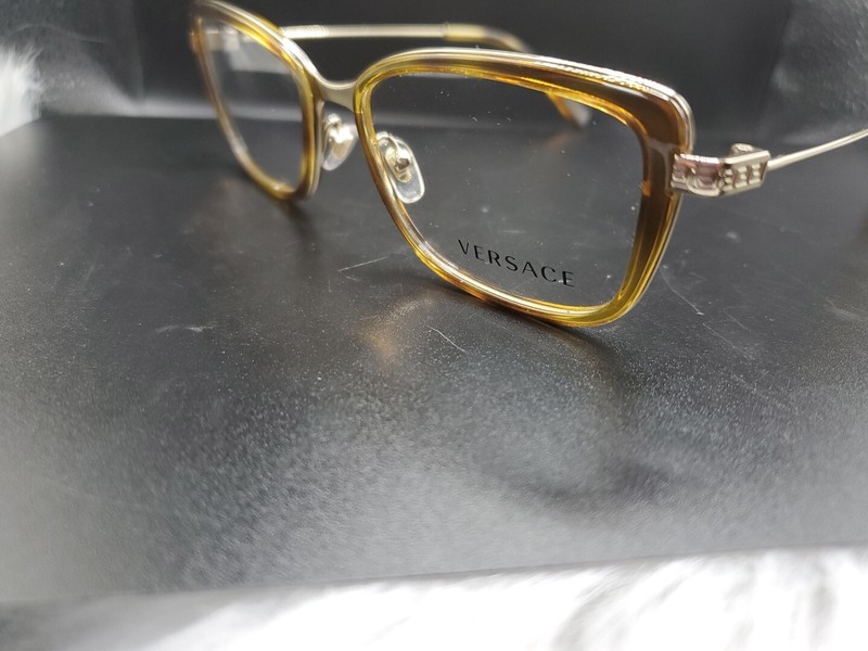 Versace Eyeglasses VE 1243 1400 Pale Gold/Havana, Size 52-17-140 gallery