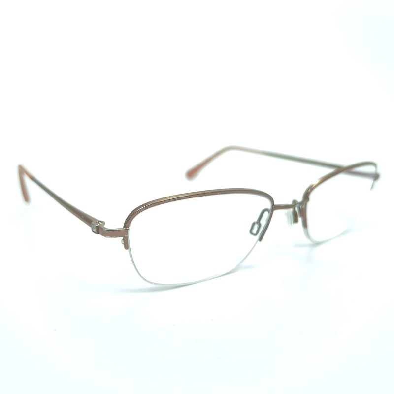 Flexon NINA 249 Light Pink Rose Gunmetal Eyeglasses Frame 52-18-135 Half Rim