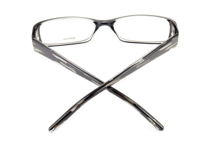 MARCHON NYC DAKOTA 001 Polished Black on Clear 52-16-135 Frames Flex Hinge L472 gallery