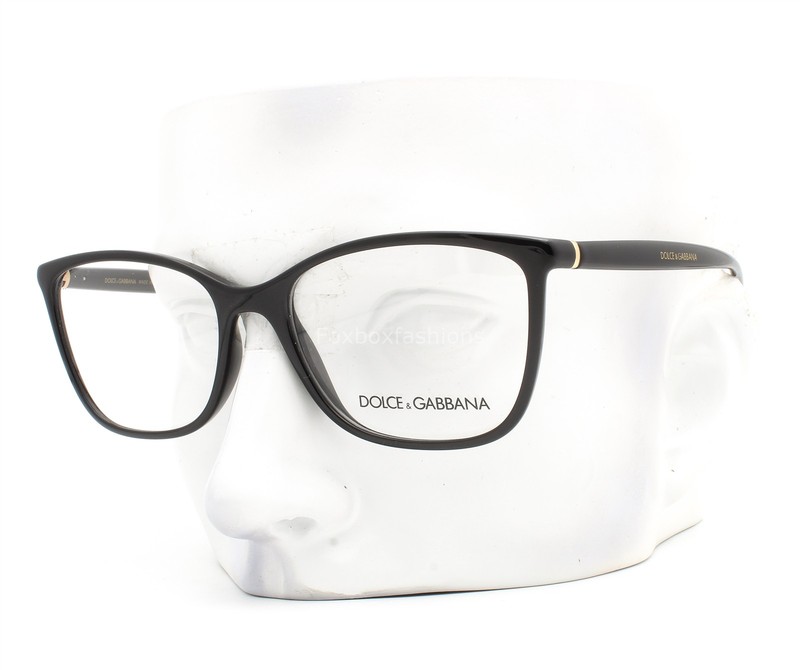 Dolce Gabbana DG 5026 501 Eyeglasses Glasses Glossy Black Gold Logo 54mm w/case