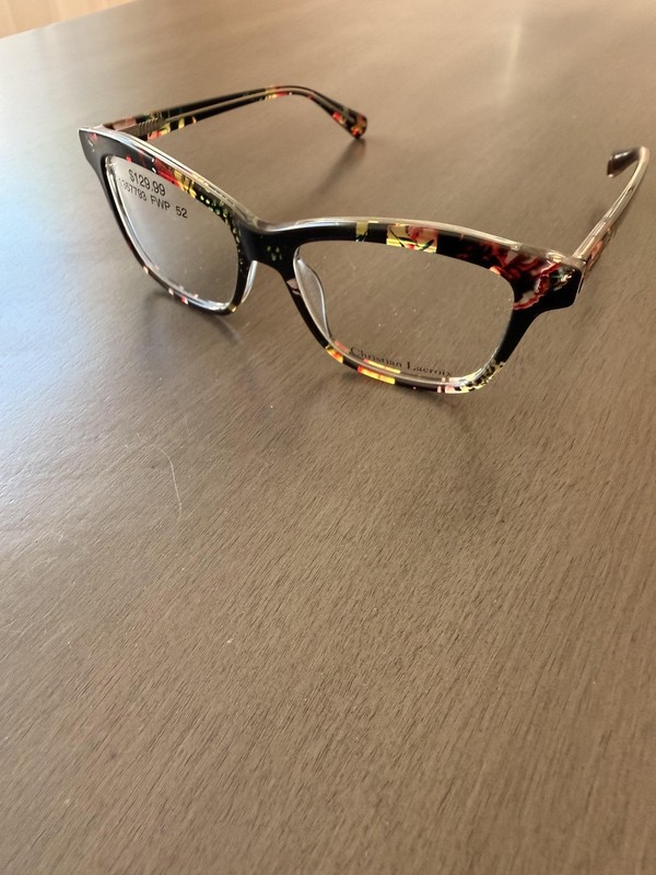 Christian Lacroix Eyeglasses Frames CL1076 52-15-140 Black Floral Cat Eye Women gallery