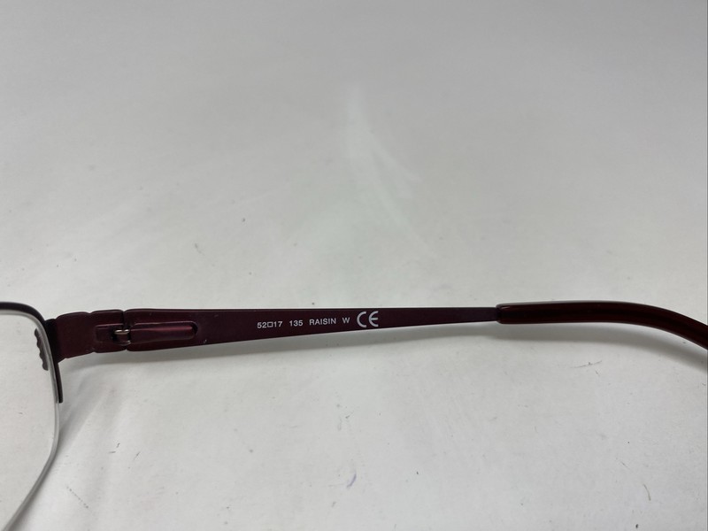 Bellissima BL 628 RAISIN 52-17-135 Dark Purple Half Rim Eyeglasses Frame !S48 gallery