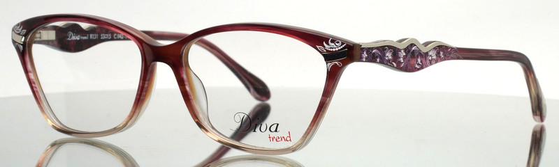DIVA TREND 8131 C.042 Plum Violet Silver Womens Cat Eye Eyeglasses 53-15-140 C