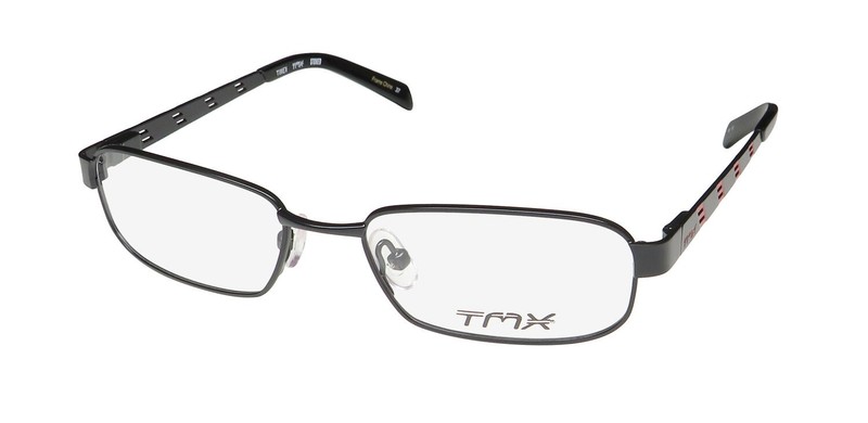 NEW TIMEX TMX STOKED EYEGLASSES 48-16-130 RECTANGULAR BK BLACK METAL & PLASTIC