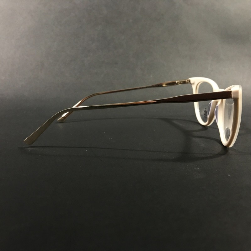 MO Eyewear Eyeglasses Frames MO MOVE 394A B Gold Ivory Round Cat Eye 49-19-140 gallery