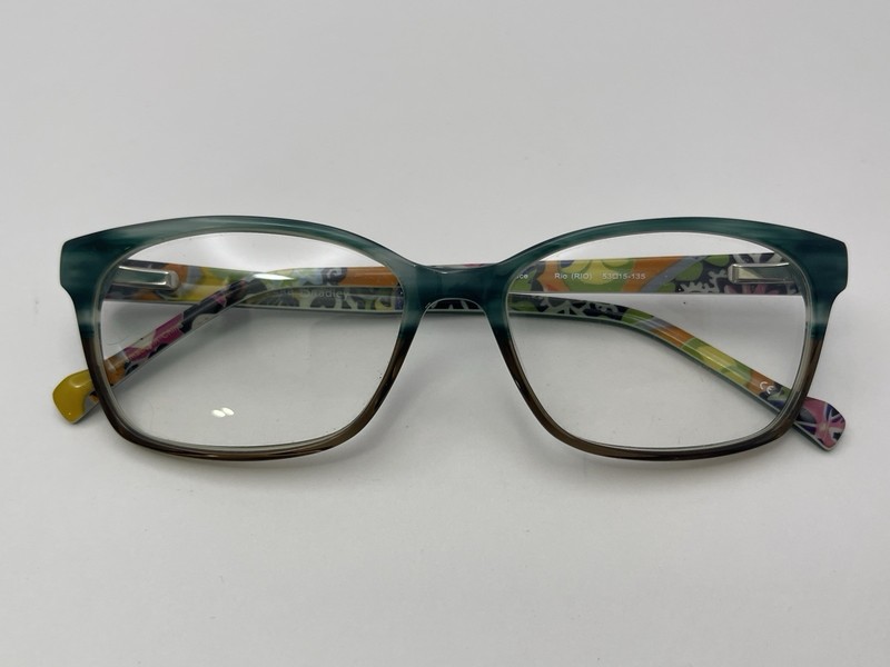 Vera Bradley Women’s Eyeglasses Grace Rio Crystal Brown Green Full Rim 53-15-135 gallery