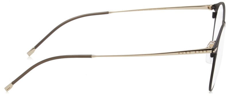 Hugo Boss 1252 003 Matte Black Gold Round Titanium Eyeglasses 50-19-150 W/Case gallery