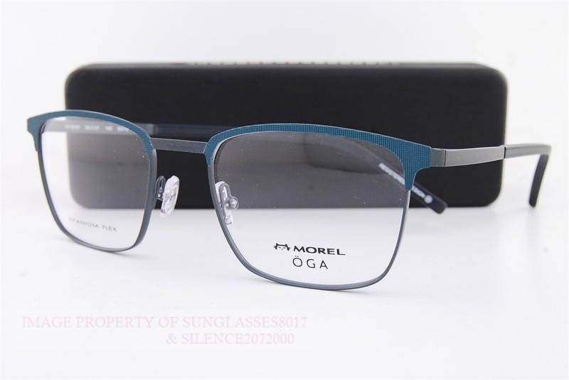 New MOREL OGA Eyeglass Frames 10182O BG13 Blue/Grey Titanium made in France 55