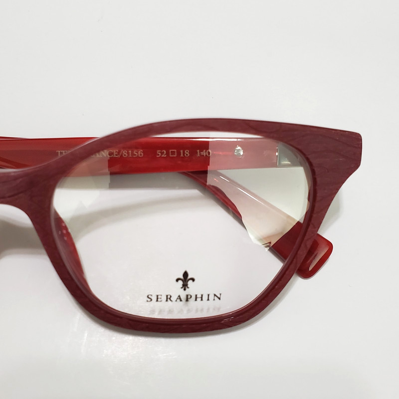 Womens Seraphin Redwood Designer Cat Eyeglasses Frames 52-18-140 Made In Japan gallery