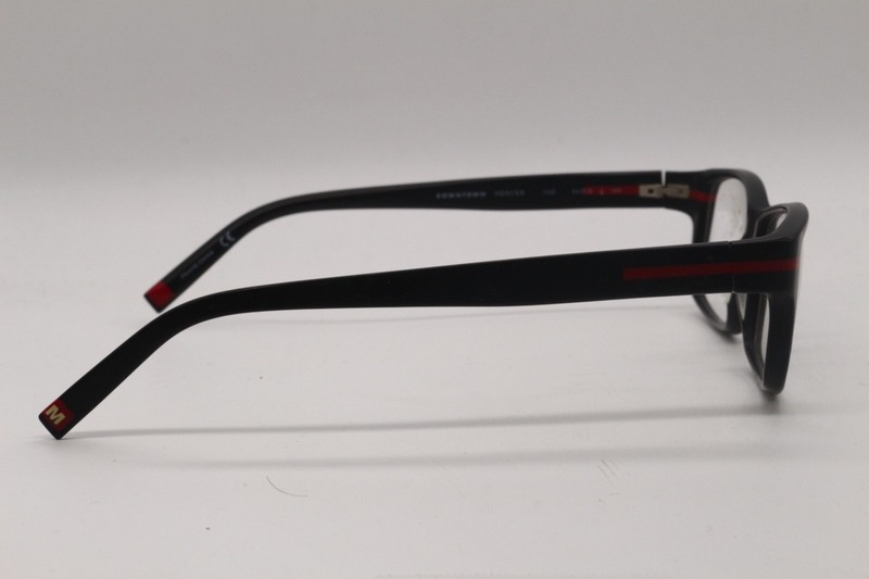 MARCHON NYC DOWNTOWN MERCER 002 MATTE BLACK RED AUTHENTIC FRAME EYEGLASSES 54-16 gallery