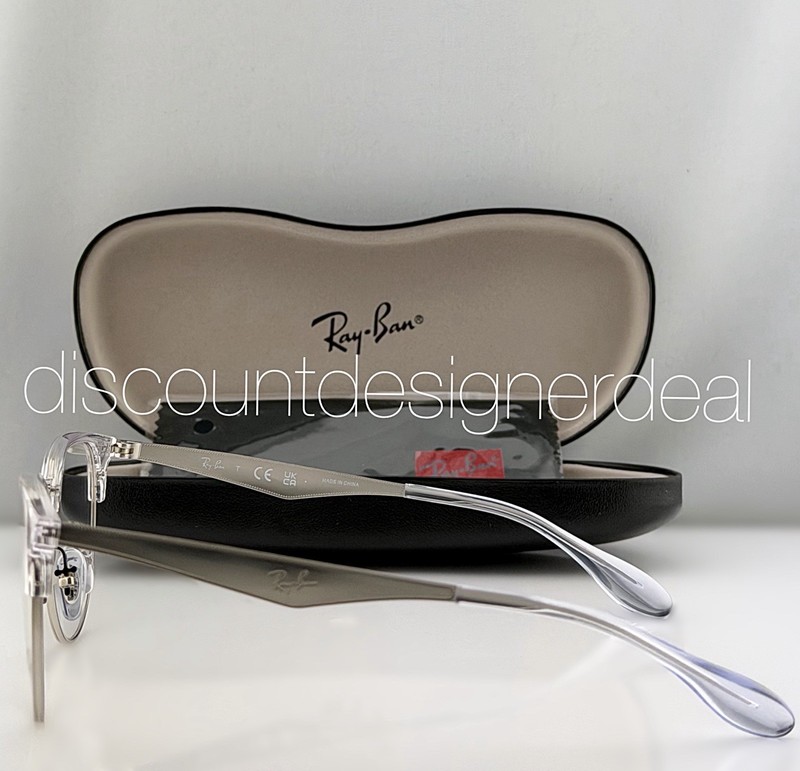 Ray-Ban Clubmaster Round RB6396 2936 Eyeglasses Clear Silver Frame 51mm NEW gallery