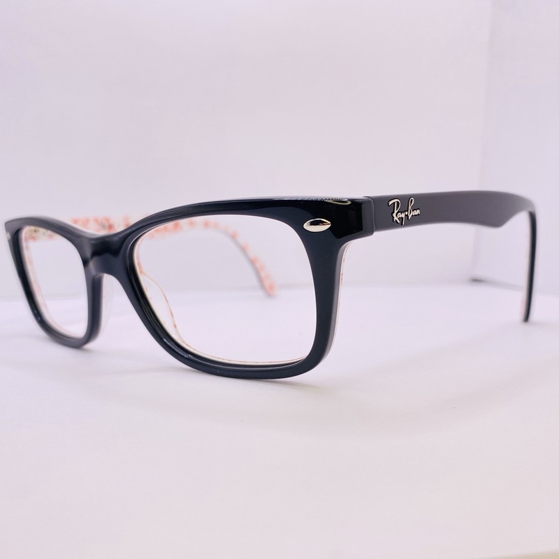 Ray-Ban Eyeglasses Frames RB 5228 5014 50 [] 17 140 Black White Red Logo Txt gallery