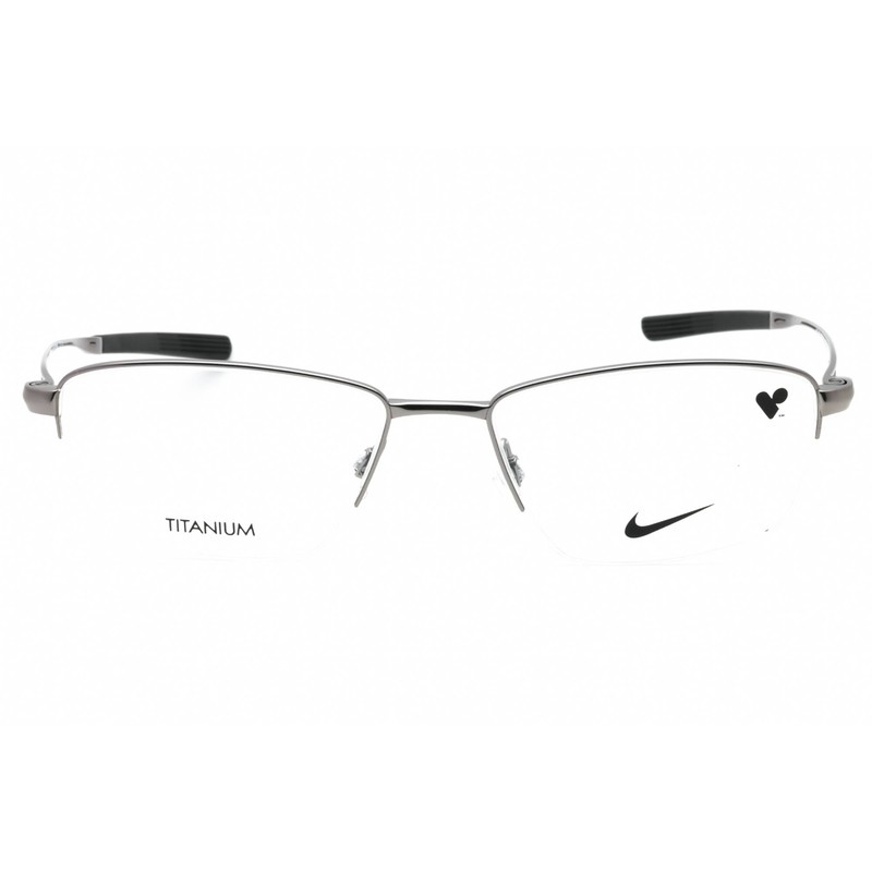 Nike Men's Eyeglasses Gunmetal Rectangular Half Rim Titanium Frame NIKE 6045 070 gallery