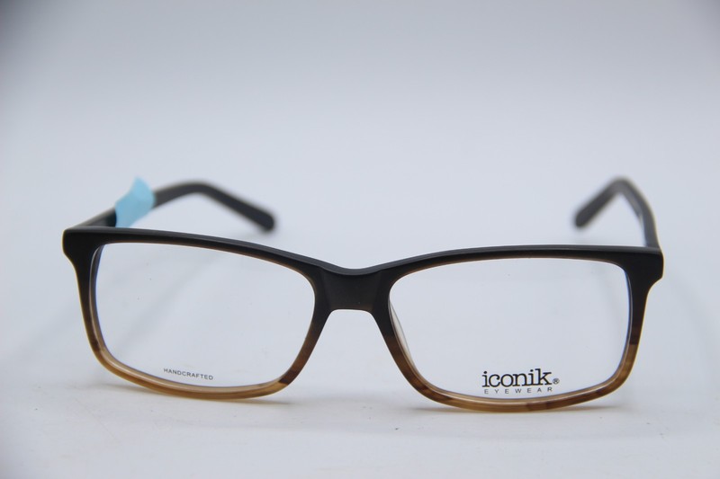 NEW ICONIK EYEWEAR COOPER C02 BLACK BROWN HORN AUTHENTIC FRAMES EYEGLASSES 56-16 gallery