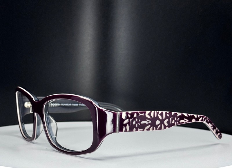 VTG RUNWAY RS598 PLUM Unisex Burgundy Square Full Rim Eyeglasses FRAMES ONLY gallery