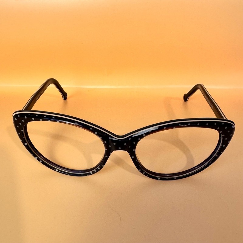 Goo Goo Eyes Eyeglass Frames Only Women 55-17-140 Black Polka Dot Cat Eye GGE818 gallery
