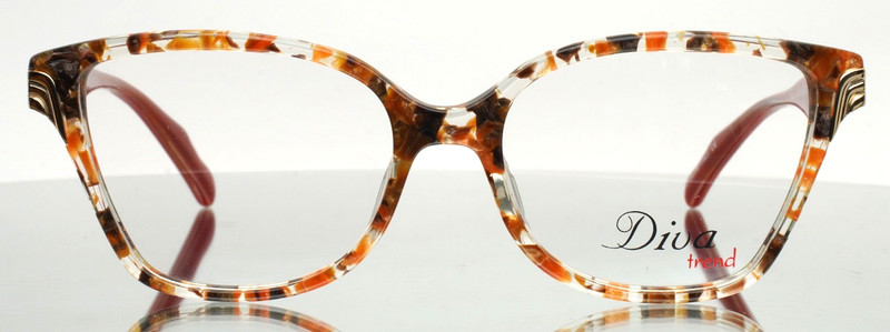 DIVA TREND 8117 C.5PT Brown Rust Flecked Womens Cat Eye Eyeglasses 51-16-140 C gallery