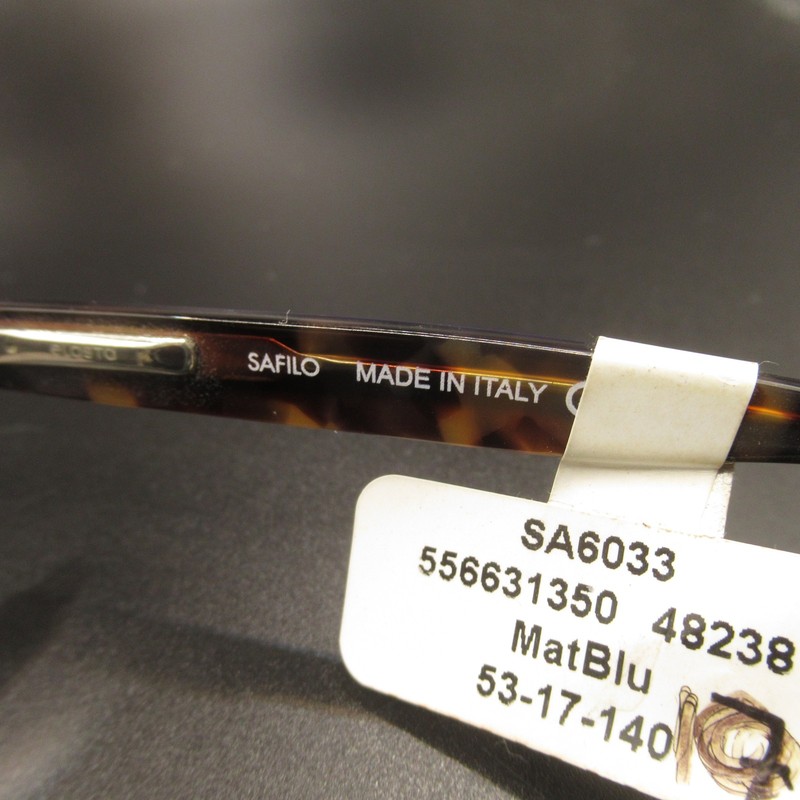 Safilo SA6033 Matte Blue Tortoise Semi-Rimless Eyeglass Frames 53-17-140 Italy gallery