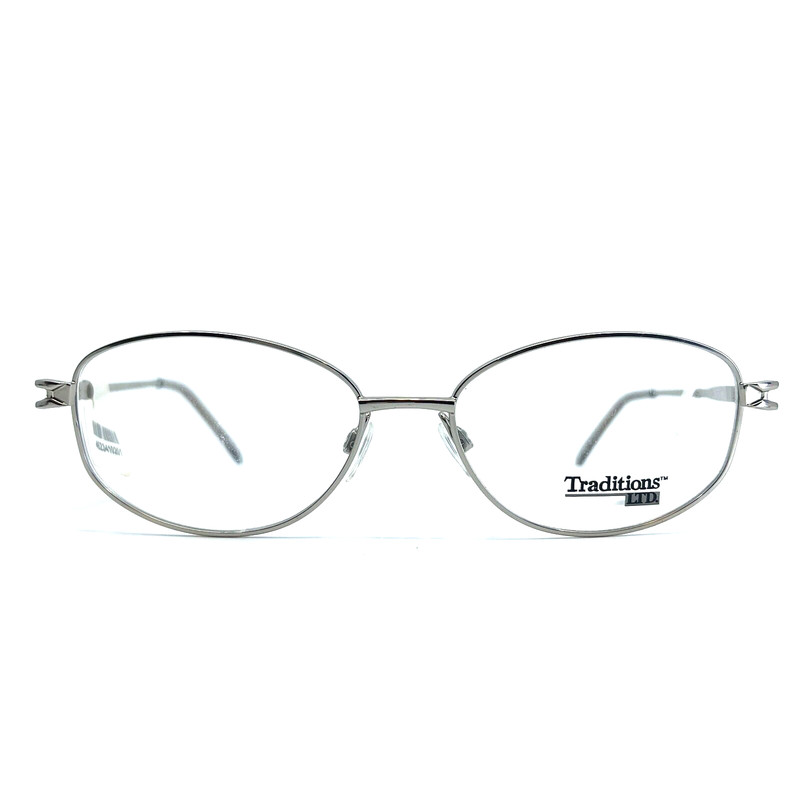 Traditions T 02 COL 70 Silver Round Oval Full Rim Eyeglasses Frames 52-16-135