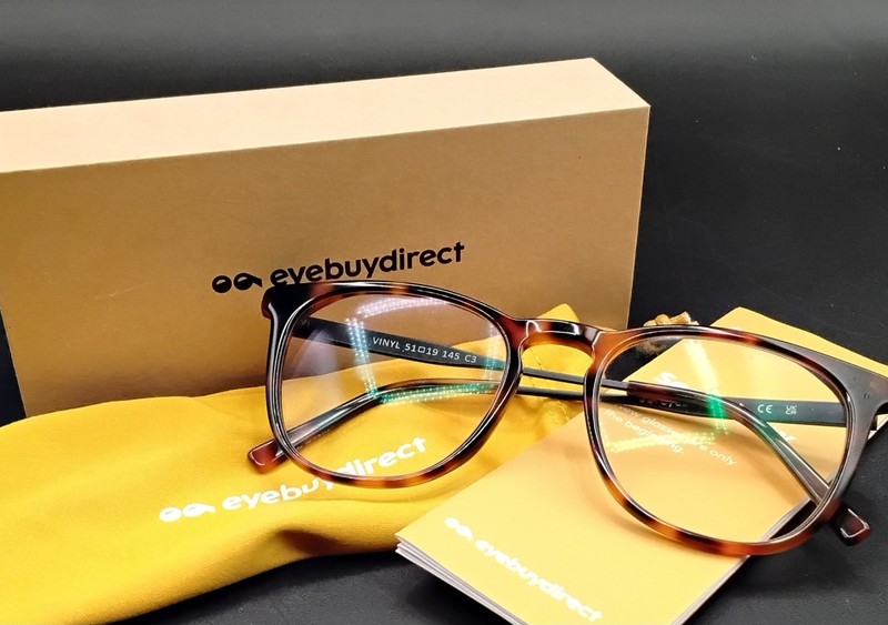 Eyebuydirect VINYL 51-19-145 C3 Eyeglasses Tortoise Square FULL RIM NIB Med.