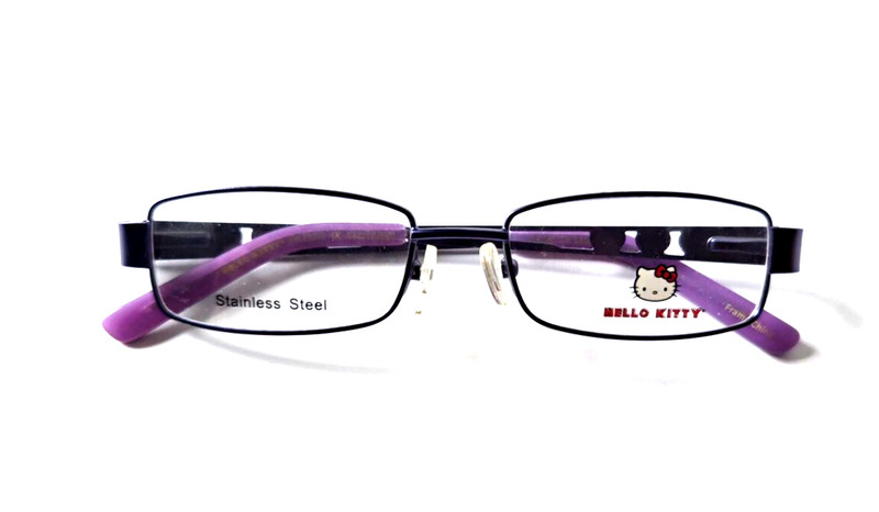 HELLO KITTY HK232-3 PURPLE SQUARE UNISEX FULL RIM EYEGLASSES FRAMES 48-16-130