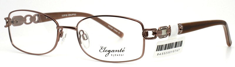ELEGANTE EL29 Light Brown Womens Rectangle Full Rim Eyeglasses 53-17-135 B:32