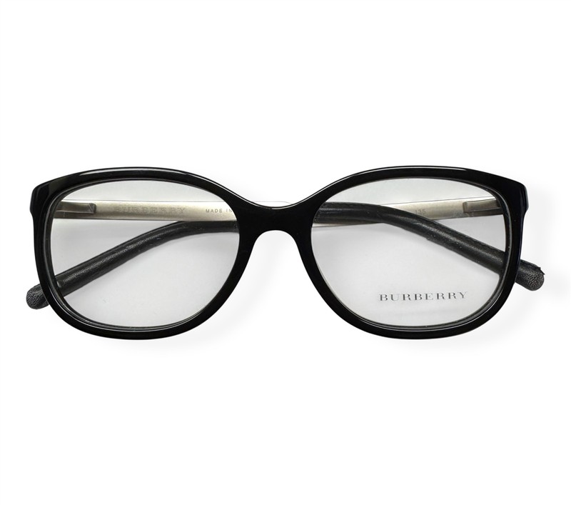 Burberry Eyeglasses B 2148Q Glasses Black Silver Plaid 52-17-135 Display No Case gallery