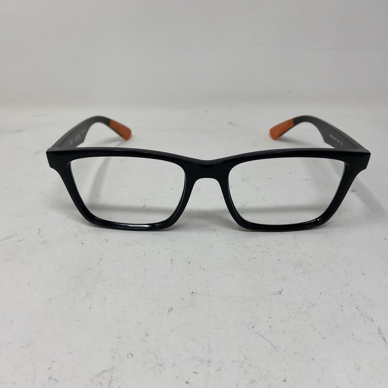 Ray-Ban RB7025 5417 55-17-145 GLOSSY BLACK W/ ORANGE TIPS EYEGLASSES 271T