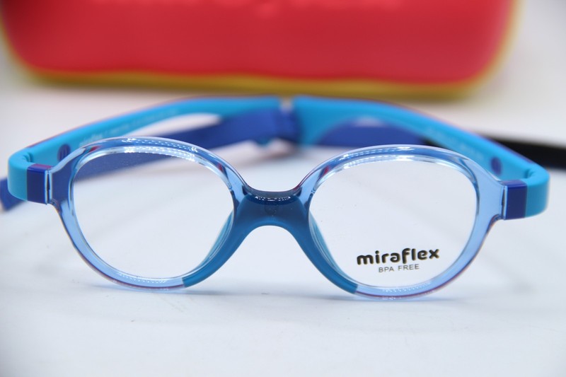 NEW MIRAFLEX MF 4003 L117 CLEAR BLUE STRAP AUTHENTIC FRAMES EYEGLASSES 38-15 gallery