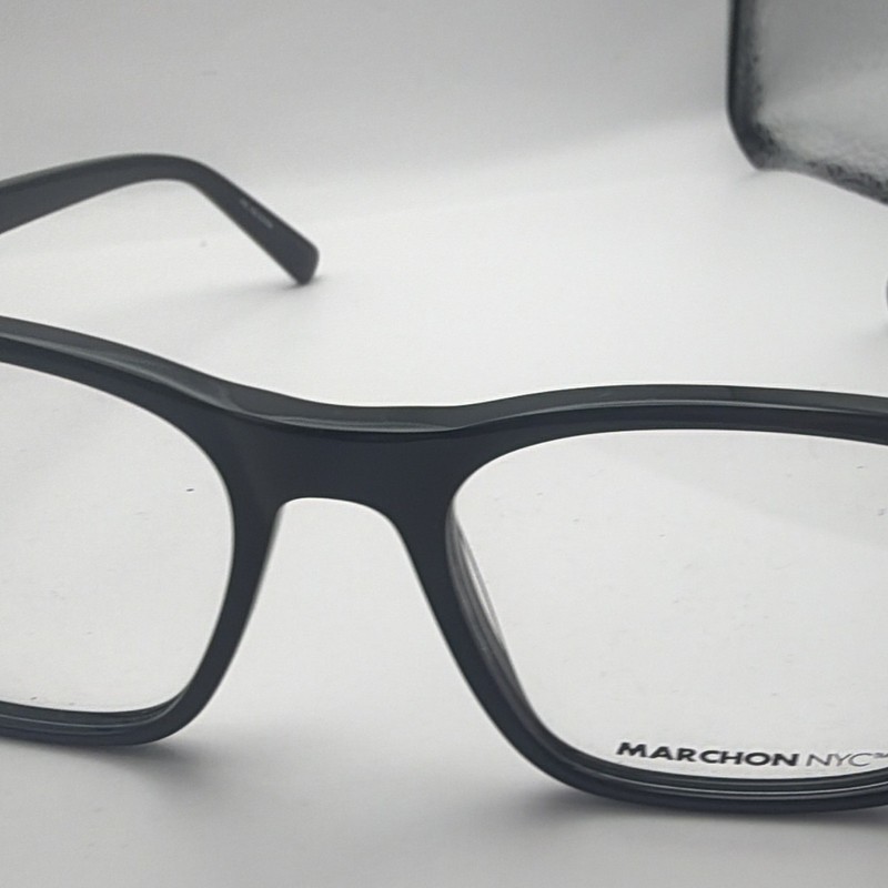 Marchon NYC M-3507 001 53/17 145 Black Plastic Rectangular Full Rim Frames 5081 gallery