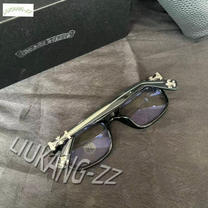 CH Inspired Gothic Cross Black Acetate Eyeglasses Clear Anti-Blue Light Unisex gallery