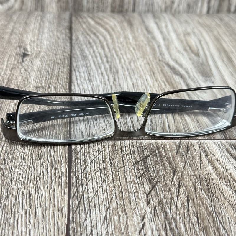 Armani Exchange AX1009 6037 Men's Gunmetal Rectangle Eyeglasses Frames 53/16 gallery