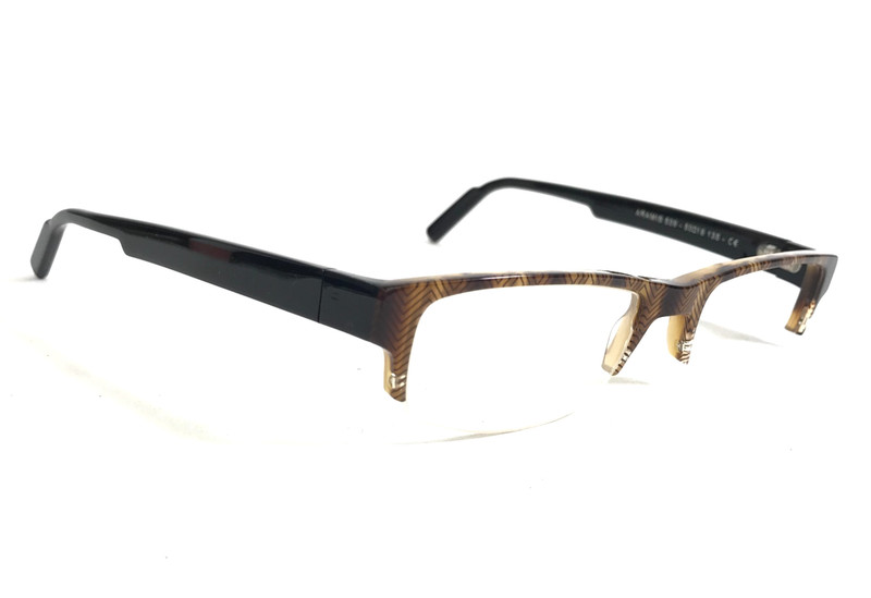 Jean Lafont Eyeglasses Frame ARAMIS 539 Brown Chevron Black Rectangle 50-18-135 gallery