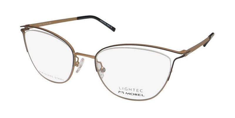 NEW LIGHTEC 30175L EYEGLASSES WOMENS 53-19-145 BLACK DN06 FRANCE CAT EYE METAL &