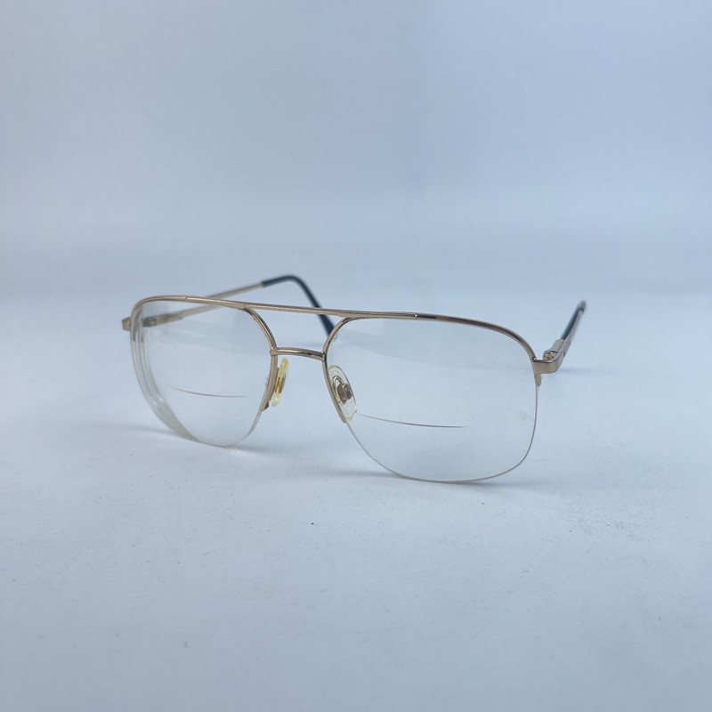 Adolfo 2001 Unisex Adults Eyeglasses Frame Gold Metal Half Rim 60-18-150 mm