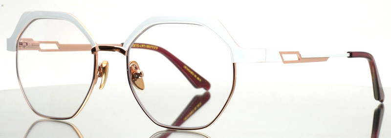 COCO AND BREEZY Soul 102 White Gold Womens Geometric Eyeglasses 52-17-145 B:46