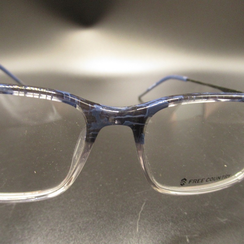 FREE COUNTRY FCB007 Navy Blue Clear Rectangular Eyeglass Frames 51-17-140 Men's gallery