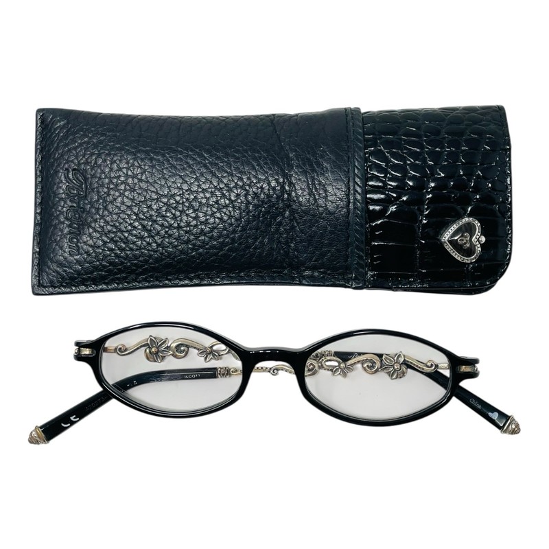 Brighton Eyeglasses Frames Alcott Readers SG-703 Black Oval Full Rim 45-19-145