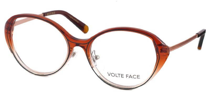 VOLTE FACE SISLEY 6005 GRADIENT ORANGE/GOLD TEMPLES AUTHENTIC EYEGLASSES 53-16