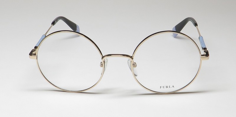 NEW FURLA VFU310 EYEGLASS FRAME 50-20-135 WOMENS 0301 GOLD FULL-RIM METAL & gallery