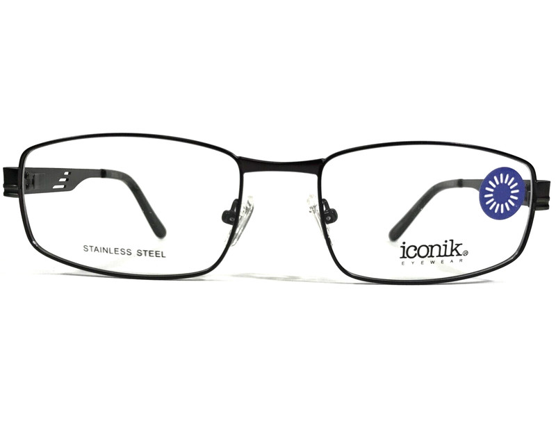 Iconik Eyeglasses Frames Michael C01 Brown Rectangular Full Wire Rim 53-18-140