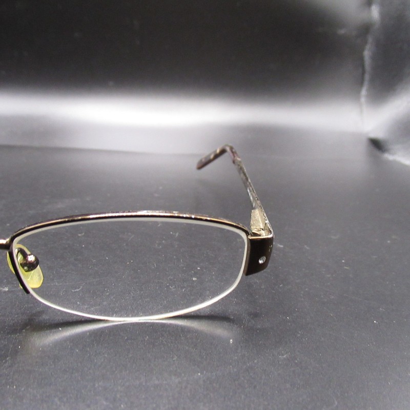 Sally Hansen Sally 14 Semi-Rimless Eyeglass Frames Gold Brown 51-17-135 gallery