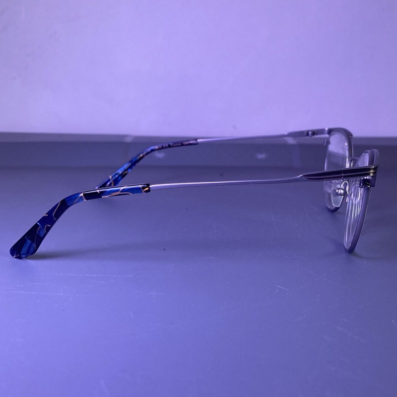 Dana Buchman Carol Sue Titanium Cat Eye Eyeglasses Frame Silver/Brown 49-16-135 gallery
