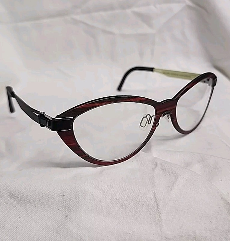 OVVO Optics 3009 Redheart Wood /Black/ Yellow Handmade Titanium Frames 52/18/135 gallery