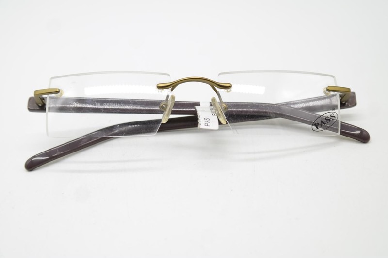 Brille Pass P155 Gold Beige Brown Rimless Eyeglasses New gallery