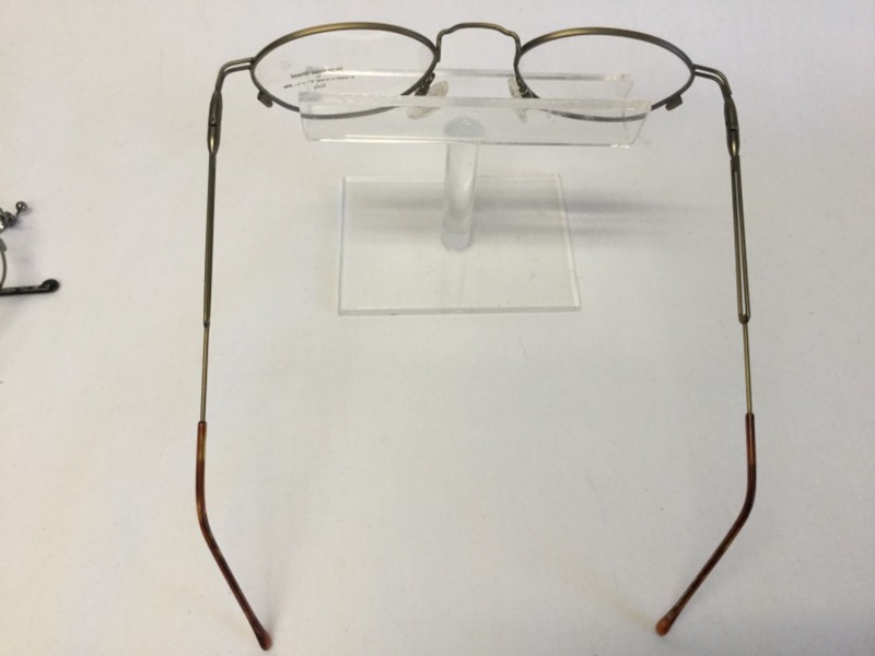Vintage NeoStyle Eyeglasse Boston 43 S Antique Gold Oval Art Deco Metal Hipp gallery