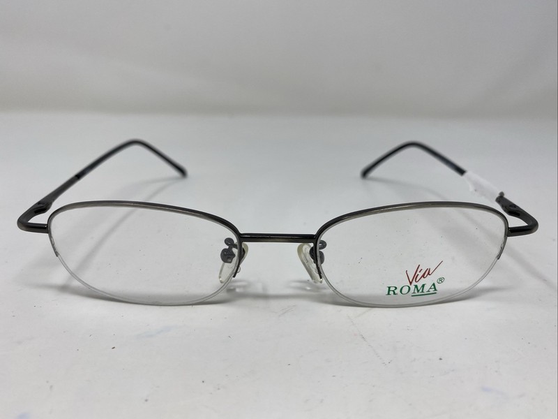 Via Roma VR513 MATTE GUNMETAL 48-18-140 Metal Half Rim Eyeglasses Frame 6380