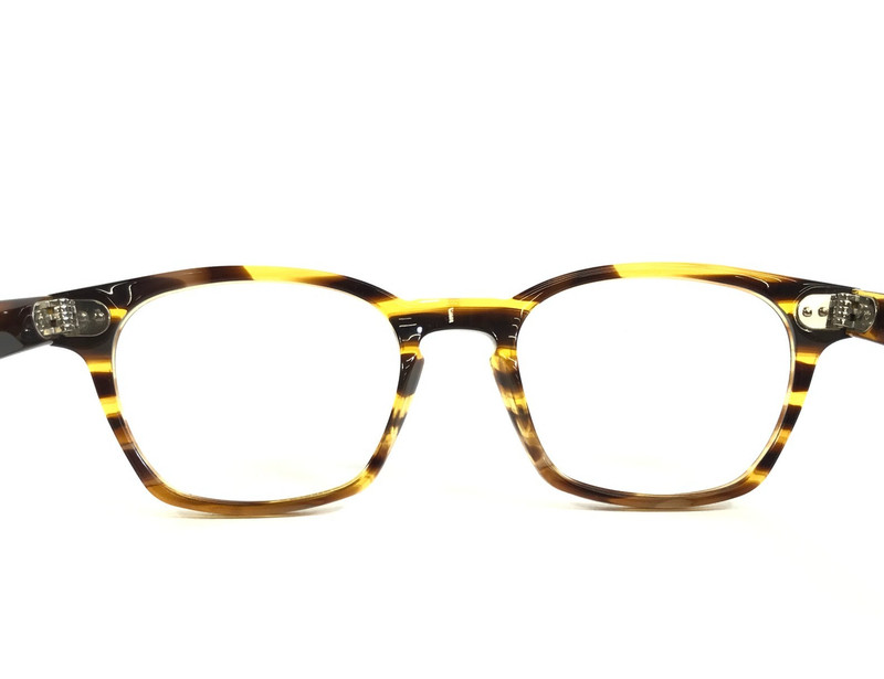 Article One Eyeglasses Frames FENTON 22 Yellow Brown Striped Horn 49-19-145 gallery